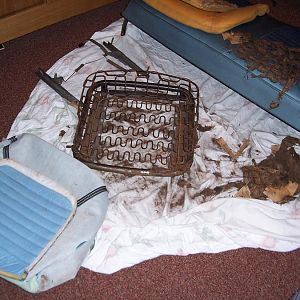 dryrotted old seat coverings