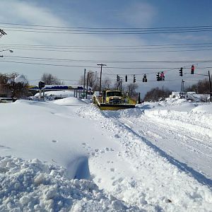 Idiot buried a snow plow!
