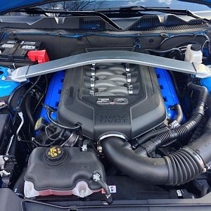 Boss 302 Strut Tower Brace / Boss 302 Coil Covers / Redline Racing Hood Struts