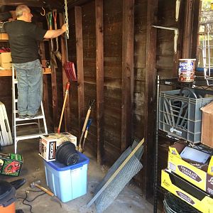 garden tools hung up, hello wall and floor space