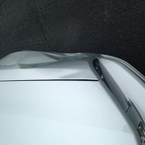 This was morning after. Fender was way farther in, had to pull it away from wheel to drive home. Headlight is twisted and turn signal is hanging insid