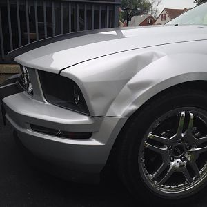 Pulled fender out to drive it home.