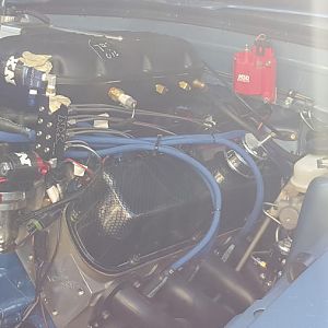 I put the Chrome wiper motor cover on today. Sorry about the bad picture. Sun was beaming hard.