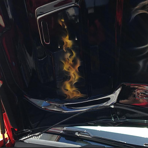 Right hood vent flame