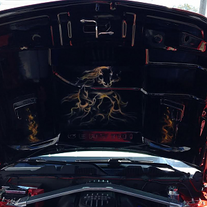 Airbrushed (in candy color) Ghosted Horse and flames