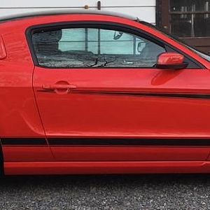 Side view 2017 w Steeda spyder wheels.  20 X 11 rears with 315/35/20 Nitto 555 G2.  20 X 9.5 fronts with 275/35/20 Nitto 555 G2.  Eibach/Roush/Dub spr