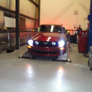 10.10.2009 Kyle's Mustang Pulling up on the Dyno