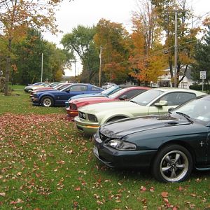 All lined up at Tim's House.  Me in front with Bambi damage !!