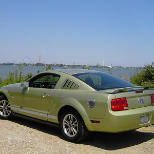 Looking across the bay at Cedar Point