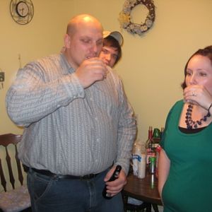 Jen and RoBob doing a shot