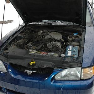 all original, except for the battery. Borrowed temp. one from my VW.